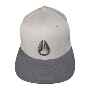 Nixon Deep Down Bone White Gray 110 Snapback Cap Wool Blend 3D Embroidered Logo